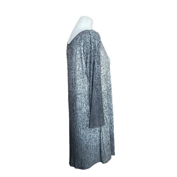 Clara Sun Woo Artsy Asymmetrical Tunic Top Gray Black Slinky Blouse Women's XS‎ - Picture 4 of 9